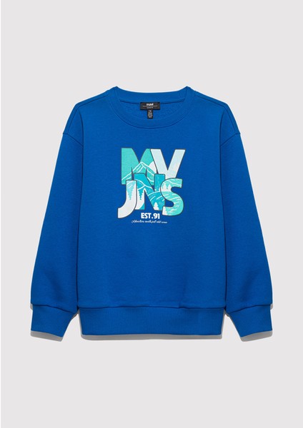 MVJNS Bisiklet Yaka Mavi Sweatshirt 6S10157-82491