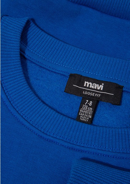 MVJNS Bisiklet Yaka Mavi Sweatshirt 6S10157-82491