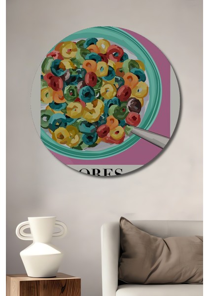 Renkli Halkalar Dekoratif Ahşap Mdf Ev/işyeri Duvar Tablo Yuvarlak Ev/işyeri Duvar Tablo