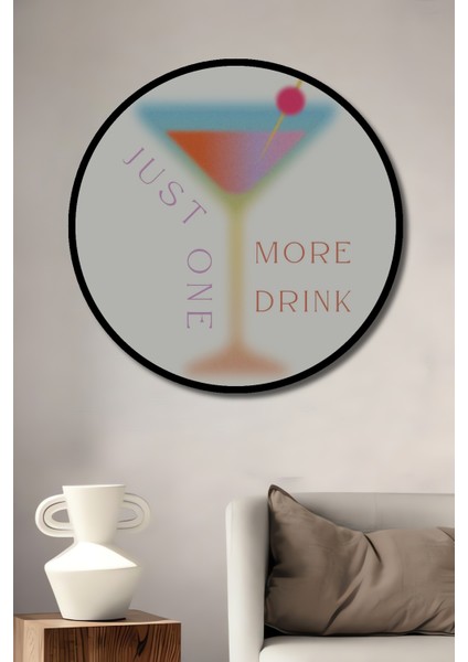 Çerçeve Görünümlü Bahar Kokteyl Dekoratif Ahşap Mdf Ev Duvar Tablo Yuvarlak Ev Duvar Tablo