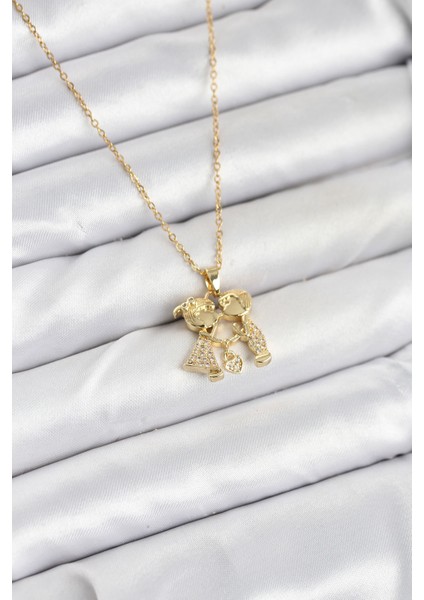 Erb 316L Çelik Zincir Gold Renk Erkek Kız Model Kadın Kolye