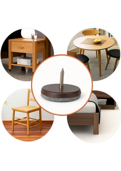 20 mm Keçeli Poligrit Zemin Koruyucu Sandalye ve Masa Ayağı Için Sessiz Mobilya Pabucu (24 Adet) fırsatları