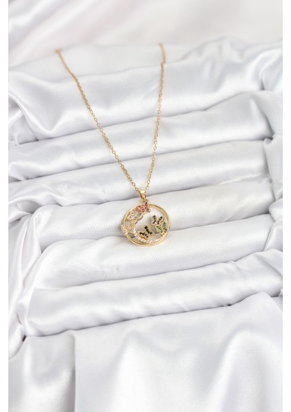 Erb 316L Çelik Zincir Gold Renk Zirkon Taşlı Kelebekli Kadın Kolye fiyatları