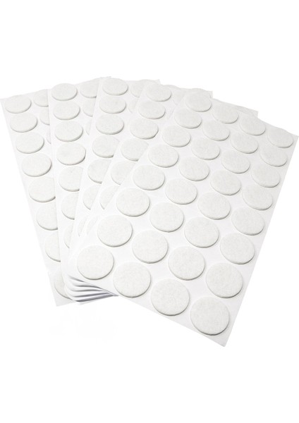 Sandalye Mobilya Ayak Pedi 28MM Kaydırmaz Keçe (84'lü) Yapışkanlı Parke Zemin Koruyucu - Beyaz