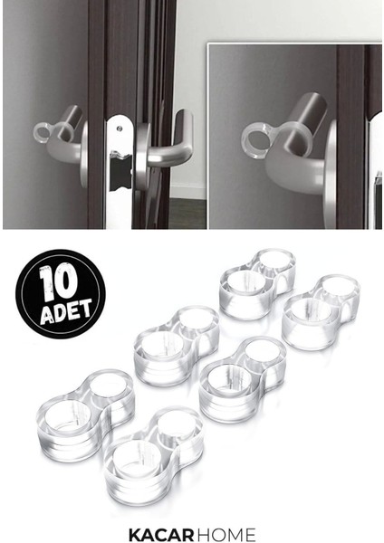 10 Adet Silikon Kapı Stoperi Tamponu Şeffaf Kapı Kolu Stopu Durdurucu Tutucu Sessiz Stop