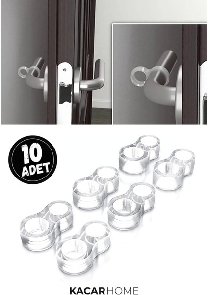 10 Adet Silikon Kapı Stoperi Tamponu Şeffaf Kapı Kolu Stopu Durdurucu Tutucu Sessiz Stop