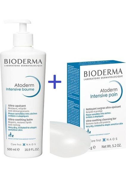 Bioderma Atoderm Intensive Baume 500 Ml+Bioderma Atoderm Intensive Bar Pain 150 gr