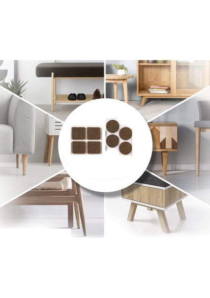 Yapışkanlı Mobilya Masa Sandalye Parke Zemin Ayak Koruyucu Kaydırmaz Keçesi 20 mm (150 Adet) modelleri