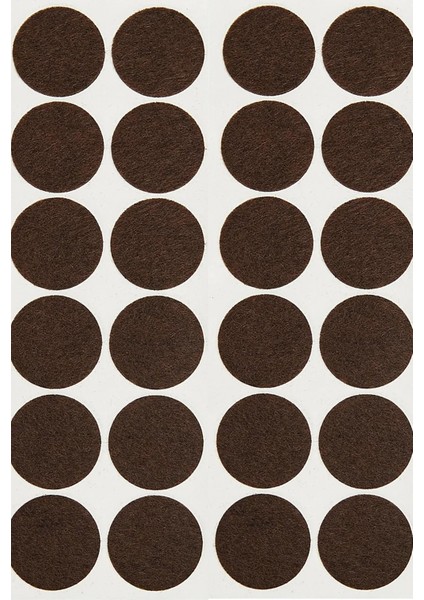 Sandalye Mobilya Ayak Pedi 24MM Kaydırmaz Keçe (33'lü) Yapışkanlı Parke Zemin Koruyucu - Kahverengi