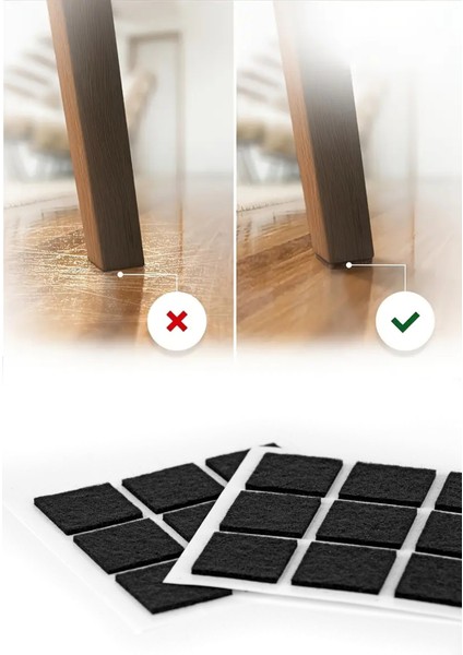 Sandalye Mobilya Ayak Pedi 20MM Kaydırmaz Keçe (150'LI) Yapışkanlı Parke Zemin Koruyucu - Kahverengi fiyatları