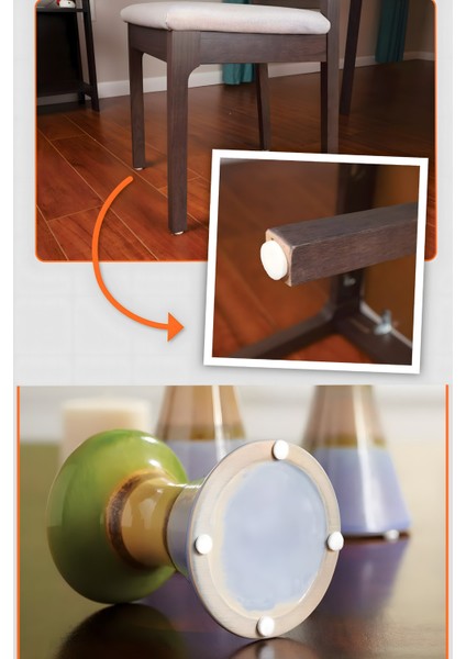 Yapışkanlı Mobilya Masa Sandalye Parke Zemin Ayak Koruyucu Kaydırmaz Keçesi 24 mm (66'lı Paket) indirimleri