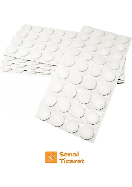 96 Adet Yapışkanlı Koltuk Mobilya Ayak Keçesi Masa Sandalye Keçesi Zemin Koruyucu Keçe Beyaz 20 mm