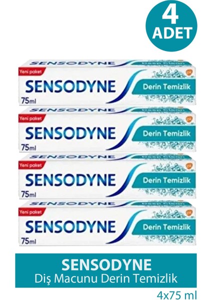 Asfstore Sensodyne Diş Macunu Derin Temizlik 75 ml 4 Adet