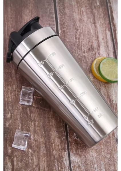Çelik Shaker Sporcu Suluğu Protein Shaker ve Smoothie Matarası