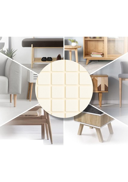 Yapışkanlı Mobilya Masa Sandalye Parke Zemin Ayak Koruyucu Kaydırmaz Keçesi 20 mm (150 Adet) modelleri