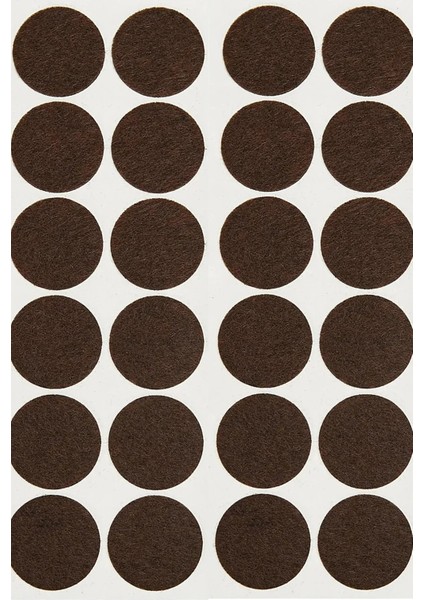 20 mm Kahverengi Yapışkanlı Mobilya Ayağı Keçesi Parke Zemin Koruyucu Masa Sandalye (96’lı Paket)