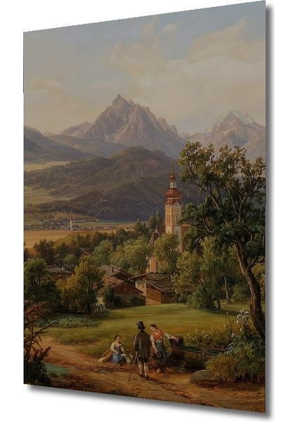 Dağların Eteğinde Manzara Ahşap Mdf Dekoratif Işyeri Duvar Tablo Dikdörtgen Işyeri Duvar Tablo fiyatları