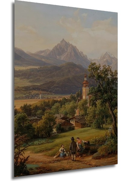 Dağların Eteğinde Manzara Ahşap Mdf Dekoratif Işyeri Duvar Tablo Dikdörtgen Işyeri Duvar Tablo modelleri