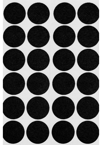 Sandalye Mobilya Ayak Pedi 28MM Kaydırmaz Keçe (56'lı) Yapışkanlı Parke Zemin Koruyucu - Siyah