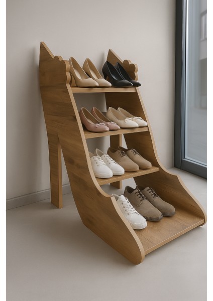 Topuklu Ayakkabı Görünümlü Ahşap Ayakkabılık & Raf fiyatları