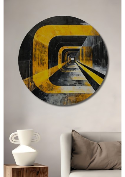 Modern Geometrik Soyut Ahşap Mdf Dekoratif Ev/işyeri Duvar Tablo Yuvarlak Ev/işyeri Duvar Tablo