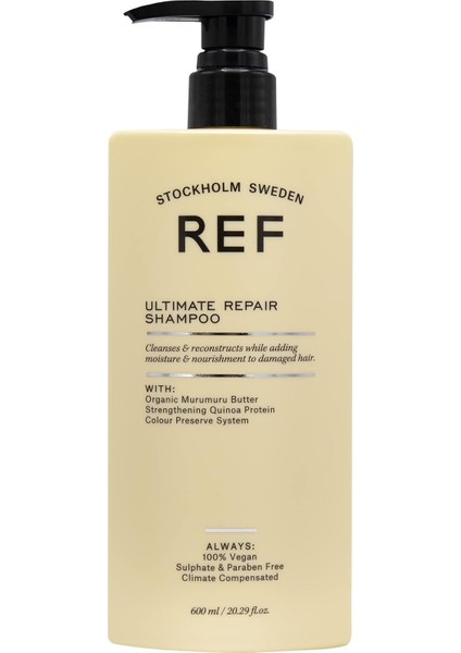 Ref Stockholm-Ref Hasarlı Saçlar Için Onarıcı ve Besleyici Bakım Şampuanı 600 ml Ultımate Repaır Shampoo