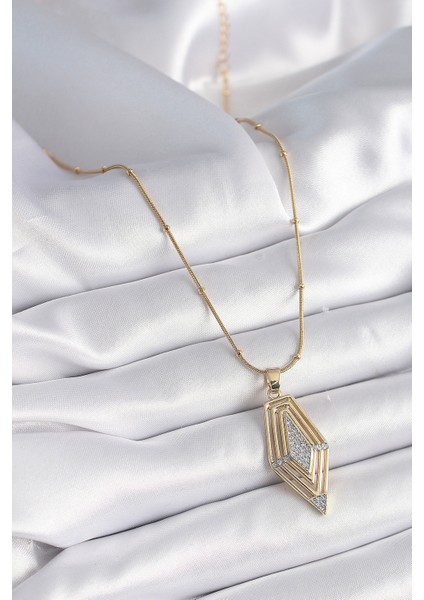 316L Çelik Gold Renk Zirkon Taşlı Vintage Model Kadın Kolye fırsatları