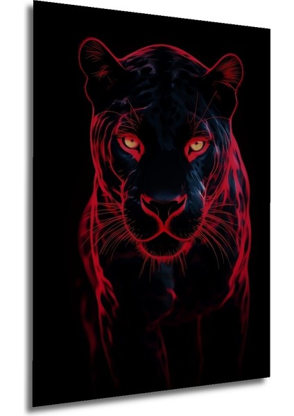 Kırmızı Parıltılı Panter Ahşap Mdf Dekoratif Ev/işyeri Duvar Tablo Dikdörtgen Ev/işyeri Duvar Tablo modelleri