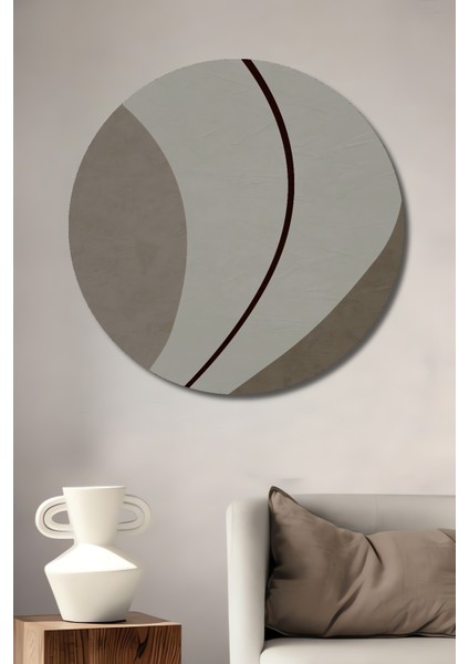 Soyut Dalga Ahşap Mdf Dekoratif Ev/işyeri Duvar Tablo Yuvarlak Ev/işyeri Duvar Tablo