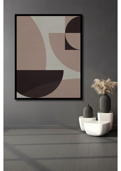 Çerçeve Görünümlü Soyut Sanat Geometrik Desenli Dekoratif Ahşap Mdf Tablo Dikdörtgen Tablo