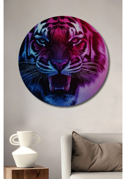 Neon Kaplan Dekoratif Ahşap Mdf Ev/işyeri Duvar Tablo Yuvarlak Ev/işyeri Duvar Tablo