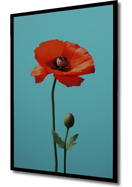 Çerçeve Görünümlü Gelincik Çiçeği Dekoratif Ahşap Mdf Ev Duvar Tablo Dikdörtgen Ev Duvar Tablo fiyatları