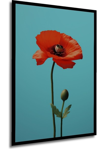 Çerçeve Görünümlü Gelincik Çiçeği Dekoratif Ahşap Mdf Ev Duvar Tablo Dikdörtgen Ev Duvar Tablo modelleri