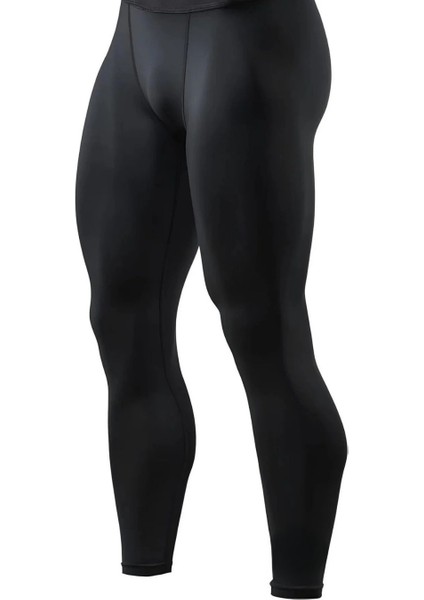 2'li Siyah Body + Uzun Pro Tayt-Spor -Fitness-Gym-Koşu-Futbol-Antrenman Alt Üst 2'li Set