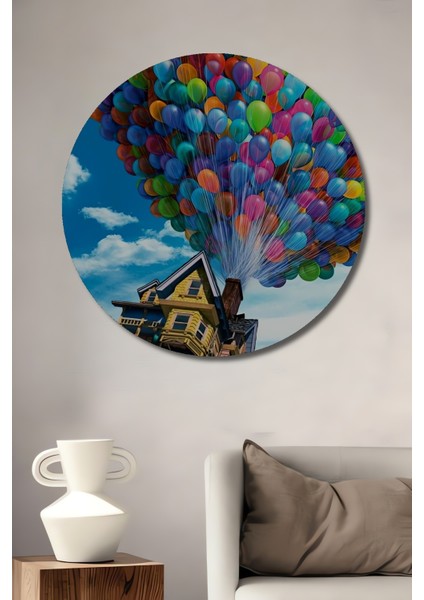 Up Film Evi Dekoratif Ahşap Mdf Ev/işyeri Duvar Tablo Yuvarlak Ev/işyeri Duvar Tablo