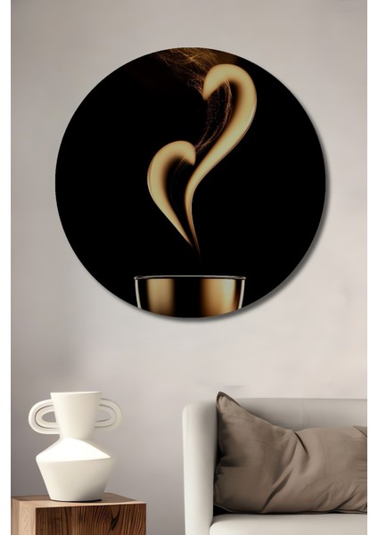 Aşk Dumanı Dekoratif Ahşap Mdf Ev/işyeri Duvar Tablo Yuvarlak Ev/işyeri Duvar Tablo