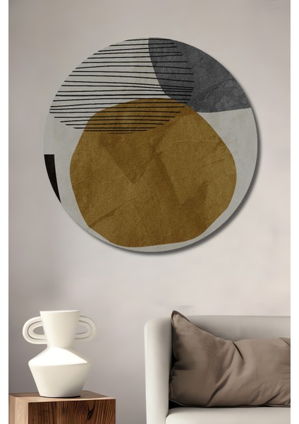 Soyut Sanat Şık Ahşap Mdf Dekoratif Ev/işyeri Duvar Tablo Yuvarlak Ev/işyeri Duvar Tablo