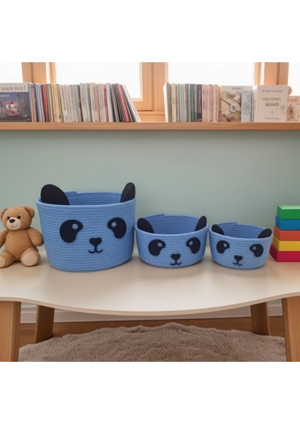 3'lü Panda Sepet Seti - Oyuncak & Düzenleme Sepeti - Organizer - Bebek Hediyesi fiyatları