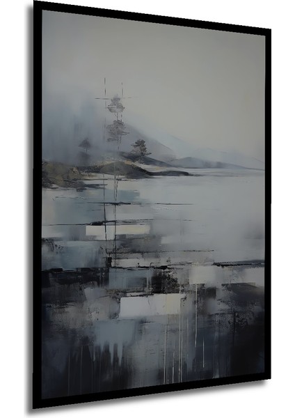 Çerçeve Görünümlü Sisli Gökyüzü Ahşap Mdf Dekoratif Ev Duvar Tablo Dikdörtgen Ev Duvar Tablo modelleri