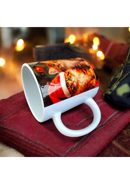 Yılbaşı Temalı Kedili Kupa – Sevimli Kedilerle Hediyelik Tasarım Kupa Bardak fırsatları