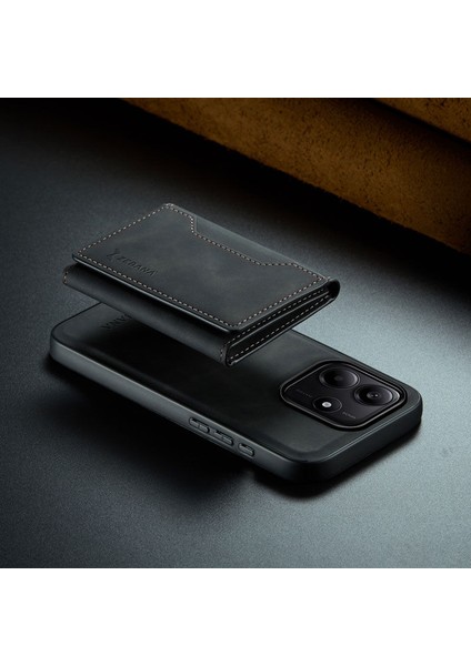 Xiaomi Redmi Note 14 Uyumlu Kılıf Zebana 2in1 Elite Class Cüzdanlı Deri Kılıf Siyah modelleri