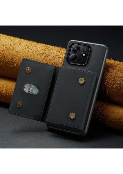 Xiaomi Redmi Note 14 Uyumlu Kılıf Zebana 2in1 Elite Class Cüzdanlı Deri Kılıf Siyah fırsatları