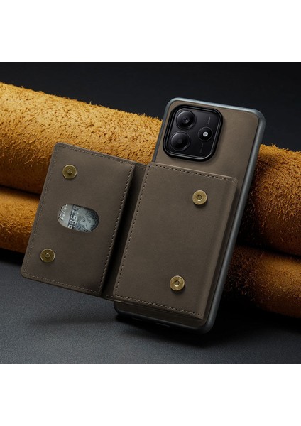 Xiaomi Redmi Note 14 Uyumlu Kılıf Zebana 2in1 Elite Class Cüzdanlı Deri Kılıf Koyu Kahverengi fırsatları