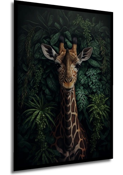 Çerçeve Görünümlü Zürafa Ormanı Dekoratif Ahşap Mdf Ev Duvar Tablo Dikdörtgen Ev Duvar Tablo modelleri