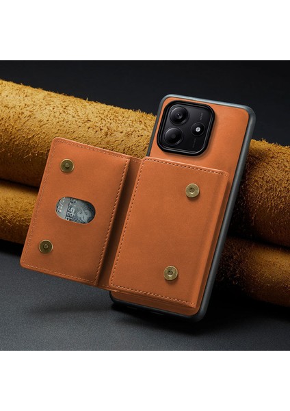 Xiaomi Redmi Note 14 Uyumlu Kılıf Zebana 2in1 Elite Class Cüzdanlı Deri Kılıf Kahverengi fırsatları