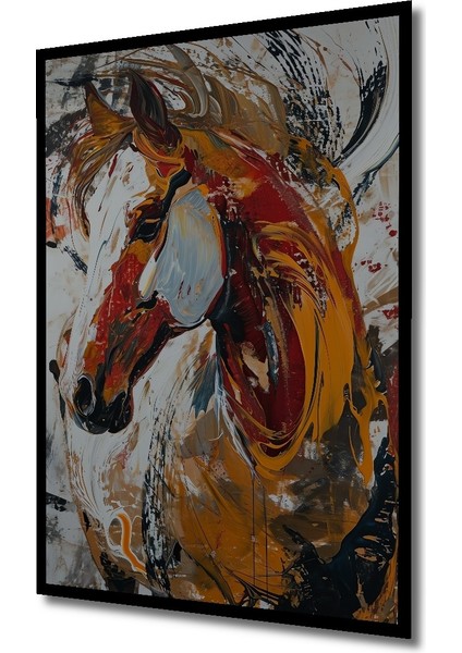 Çerçeve Görünümlü Enerjik At Dekoratif Ahşap Mdf Işyeri Duvar Tablo Dikdörtgen Işyeri Duvar Tablo fiyatları