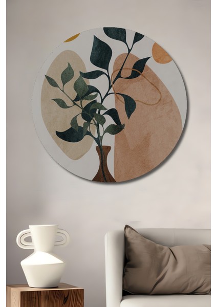 Soyut Yaprak Dekoratif Ahşap Mdf Ev/işyeri Duvar Tablo Yuvarlak Ev/işyeri Duvar Tablo