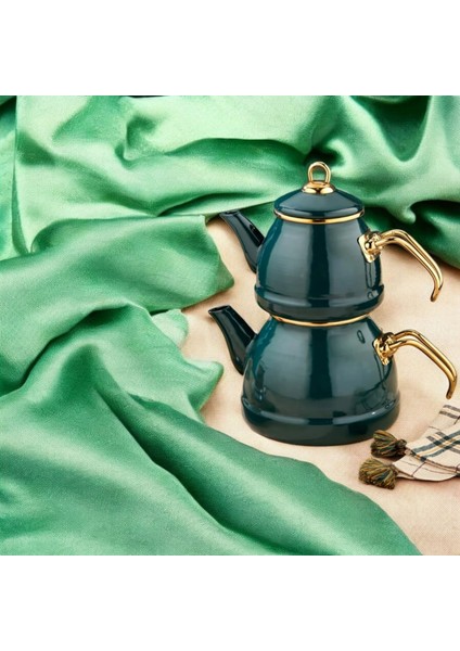 Emaye 3 Parça Paslanmaz Çelik Emaye Çaydanlık - Krem fırsatları