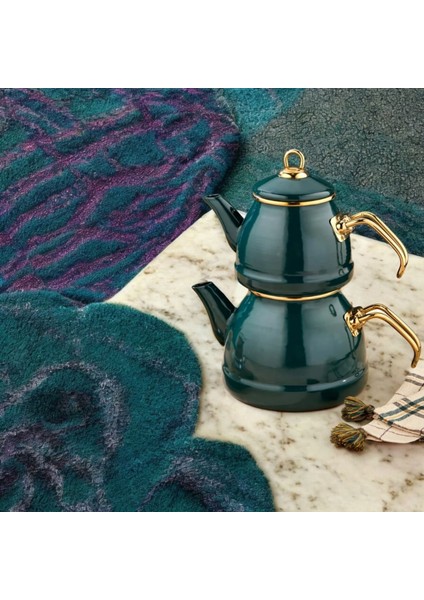 Emaye 3 Parça Paslanmaz Çelik Emaye Çaydanlık - Krem indirimleri