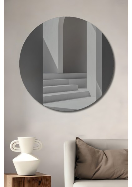 Soyut Merdiven Ahşap Mdf Dekoratif Ev/işyeri Duvar Tablo Yuvarlak Ev/işyeri Duvar Tablo